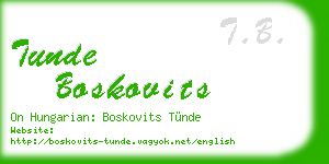 tunde boskovits business card